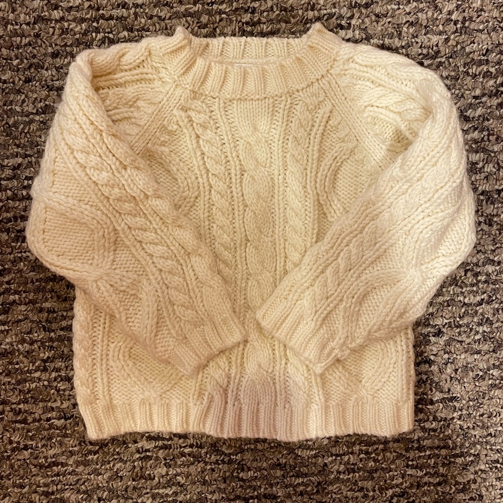 Old Navy Baby Toddler 2T Irish ☘️ Looking Sweater Acrylic Wool Blend Cream